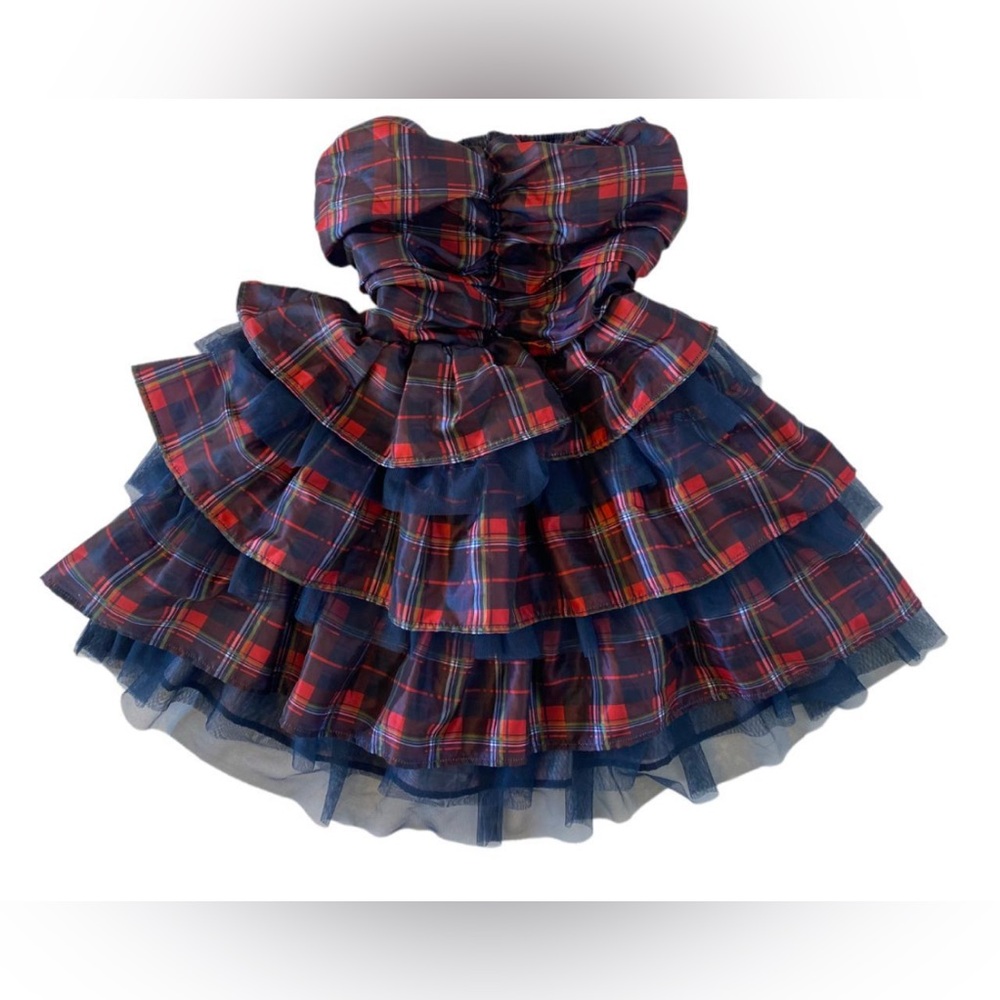 Olsenboye NWT Plaid Strapless Party Dress